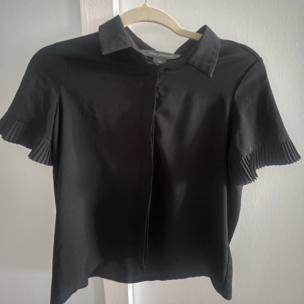 French Connection Black Collared Blouse